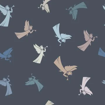 Seamless pattern with Christmas angel Stock Illustration