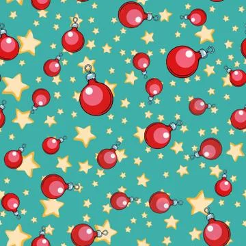 Seamless pattern Christmas ball tree ornament Stock-Illustration