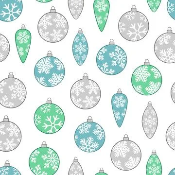 Seamless pattern with Christmas balls. Stock Illustration