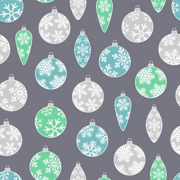 Seamless pattern with Christmas balls. Stock Illustration