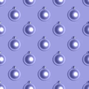 Seamless pattern with Christmas bauble on a violet background. Color of the y Stock Photos