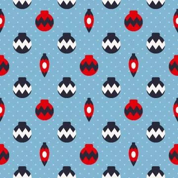 Seamless pattern with Christmas baubles イラスト素材