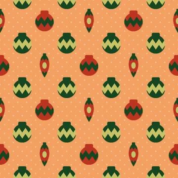 Seamless pattern with Christmas baubles Illustrazione stock