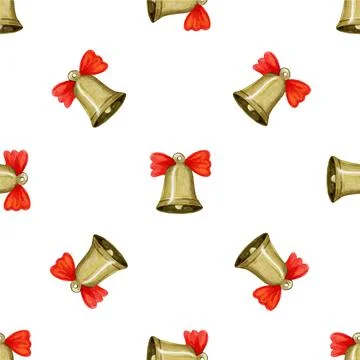 Seamless pattern with Christmas bell Stock Illustration