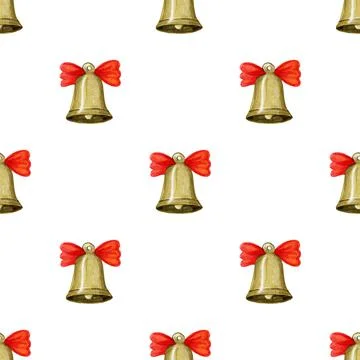 Seamless pattern with Christmas bell Stock Illustration