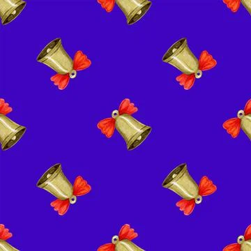 Seamless pattern with Christmas bell Stock Illustration