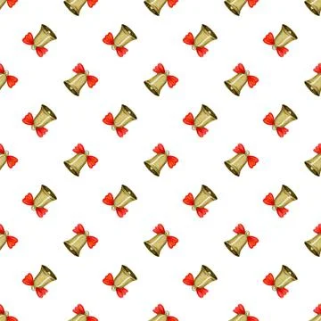 Seamless pattern with Christmas bell Stock Illustration