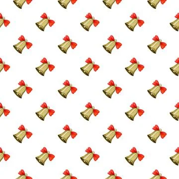 Seamless pattern with Christmas bell Stock Illustration