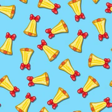 Seamless pattern of Christmas bells Stock Illustration