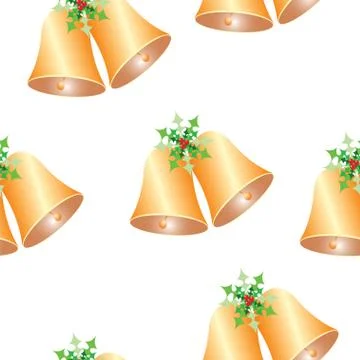 Seamless pattern with Christmas bells vector Stock Illustration