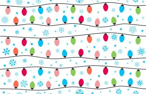 Seamless pattern of Christmas Bulb and snowflake Stock Illustration