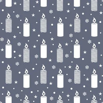 Seamless pattern with Christmas candles. Stock Illustration