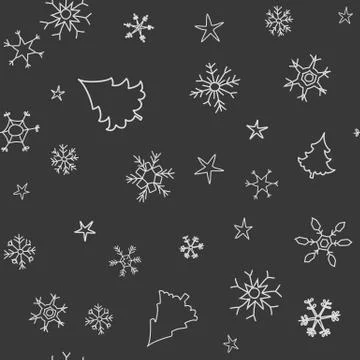 Seamless pattern for Christmas cards, invitations, backgrounds. Stock Illustration