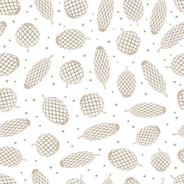 Seamless pattern with Christmas cones. Stock Illustration
