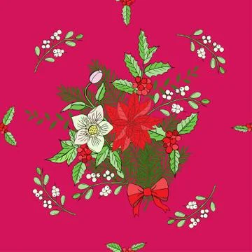 Seamless pattern with Christmas decoration Stock Illustration