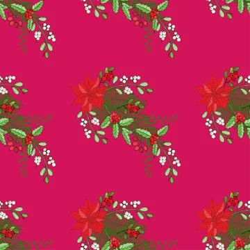 Seamless pattern with Christmas decoration Stock Illustration