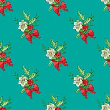 Seamless pattern with Christmas decoration Stock Illustration