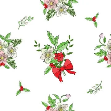 Seamless pattern with Christmas decoration Stock Illustration