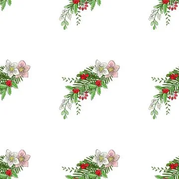 Seamless pattern with Christmas decoration Stock Illustration