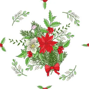 Seamless pattern with Christmas decoration Stock Illustration