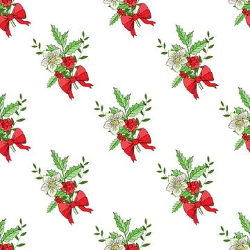 Seamless pattern with Christmas decoration Stock Illustration