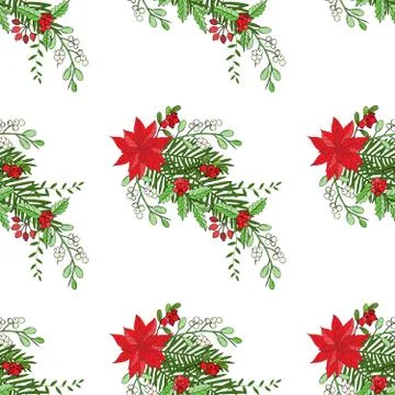 Seamless pattern with Christmas decoration Stock Illustration