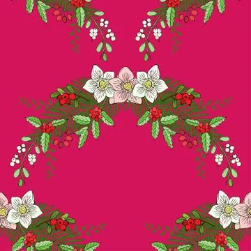 Seamless pattern with Christmas decoration Stock Illustration