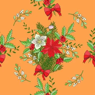 Seamless pattern with Christmas decoration Stock Illustration