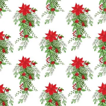Seamless pattern with Christmas decoration Stock Illustration