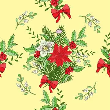 Seamless pattern with Christmas decoration Stock Illustration