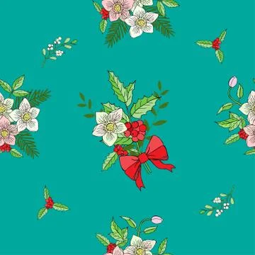 Seamless pattern with Christmas decoration Stock Illustration