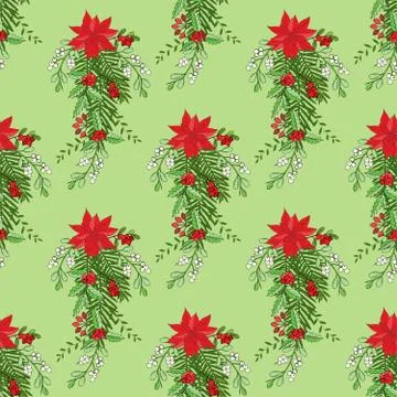 Seamless pattern with Christmas decoration Stock Illustration