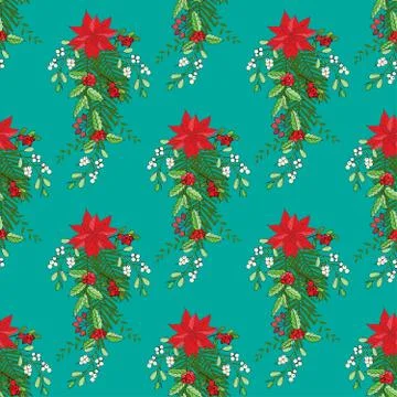 Seamless pattern with Christmas decoration Stock Illustration