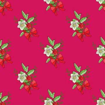 Seamless pattern with Christmas decoration Stock Illustration