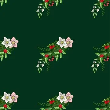 Seamless pattern with Christmas decoration Stock Illustration