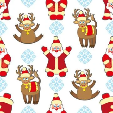 Seamless pattern with Christmas decorations Stock Illustration