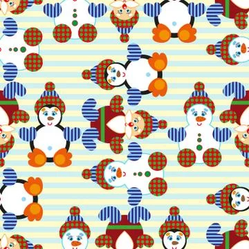Seamless pattern with Christmas decorations Stock Illustration