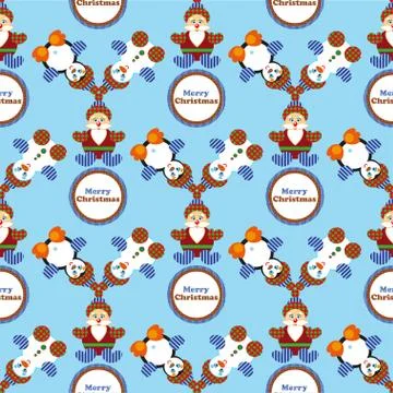 Seamless pattern with Christmas decorations Stock Illustration