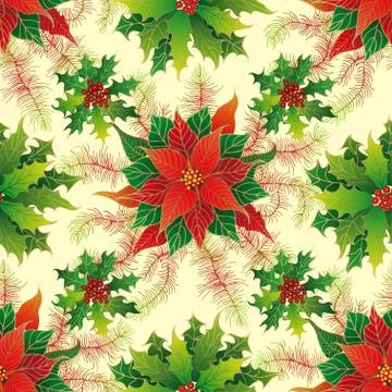 Seamless pattern with Christmas decorations Stock Illustration