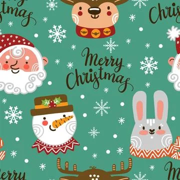 Seamless pattern with Christmas deers on a red background vector Stock Illustration