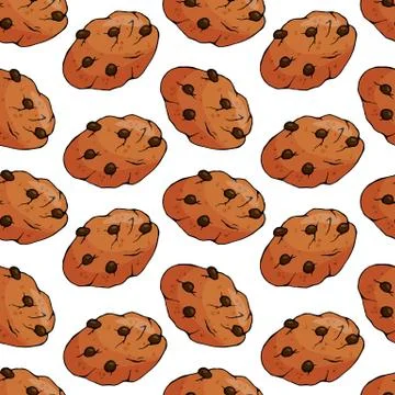 Seamless pattern with Christmas deserts on white background. New year. Oat Stock Illustration