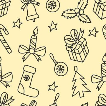Seamless pattern with christmas design elements. Design element for poster,ca イラスト素材