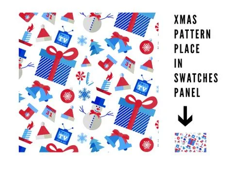 Seamless pattern with Christmas elements Stock Illustration