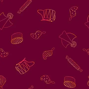 Seamless pattern with christmas elements Stock Illustration