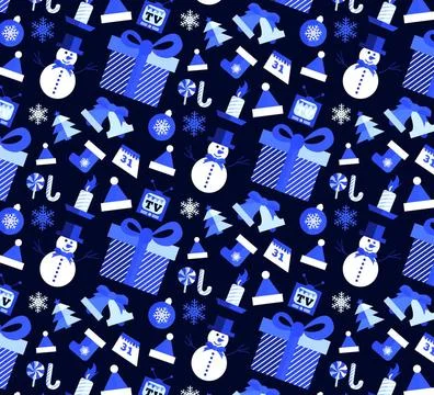 Seamless pattern with Christmas elements Seamless pattern with Christmas e... Foto stock