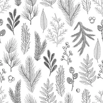 Seamless pattern with Christmas elements. Vector illustration. 스톡 일러스트