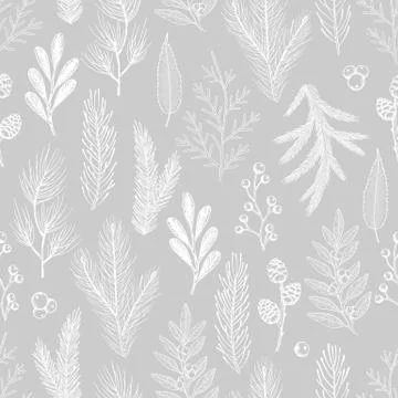 Seamless pattern with Christmas elements. Vector illustration. Stock Illustration