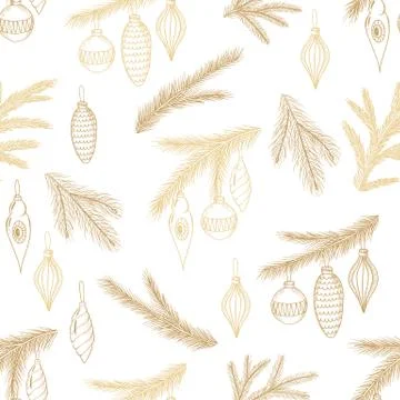 Seamless pattern with Christmas elements. Vector illustration. Stock Illustration