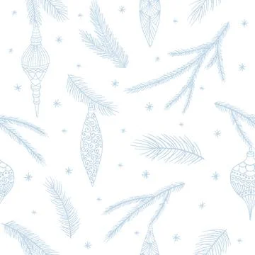 Seamless pattern with Christmas elements. Vector illustration. Stock Illustration