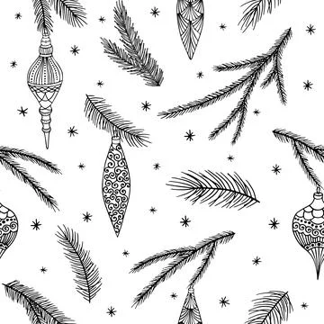 Seamless pattern with Christmas elements. Vector illustration. Illustrazione stock